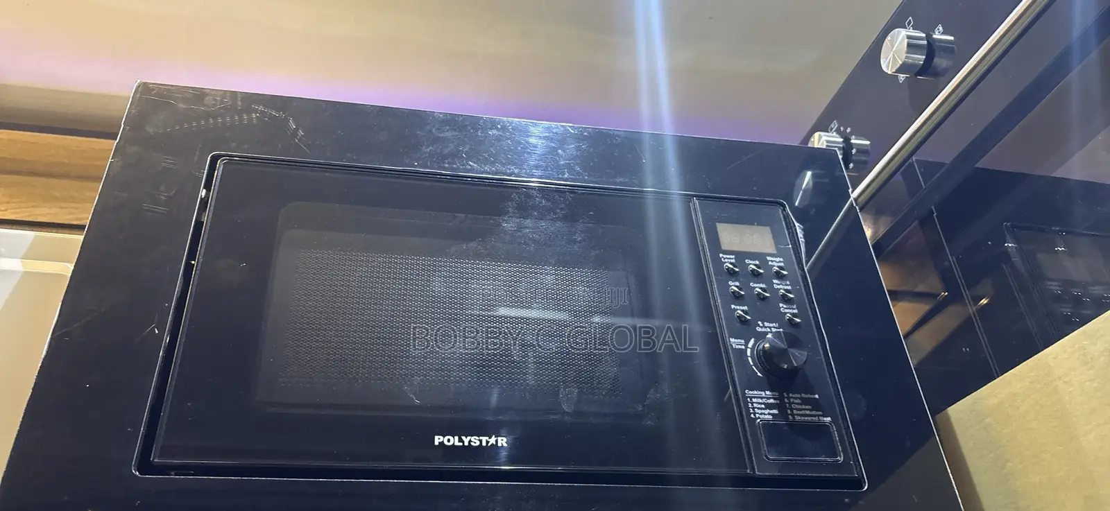 Luxury Polyester Built-in Electric Oven – Black Glass, 2 Control Knobs