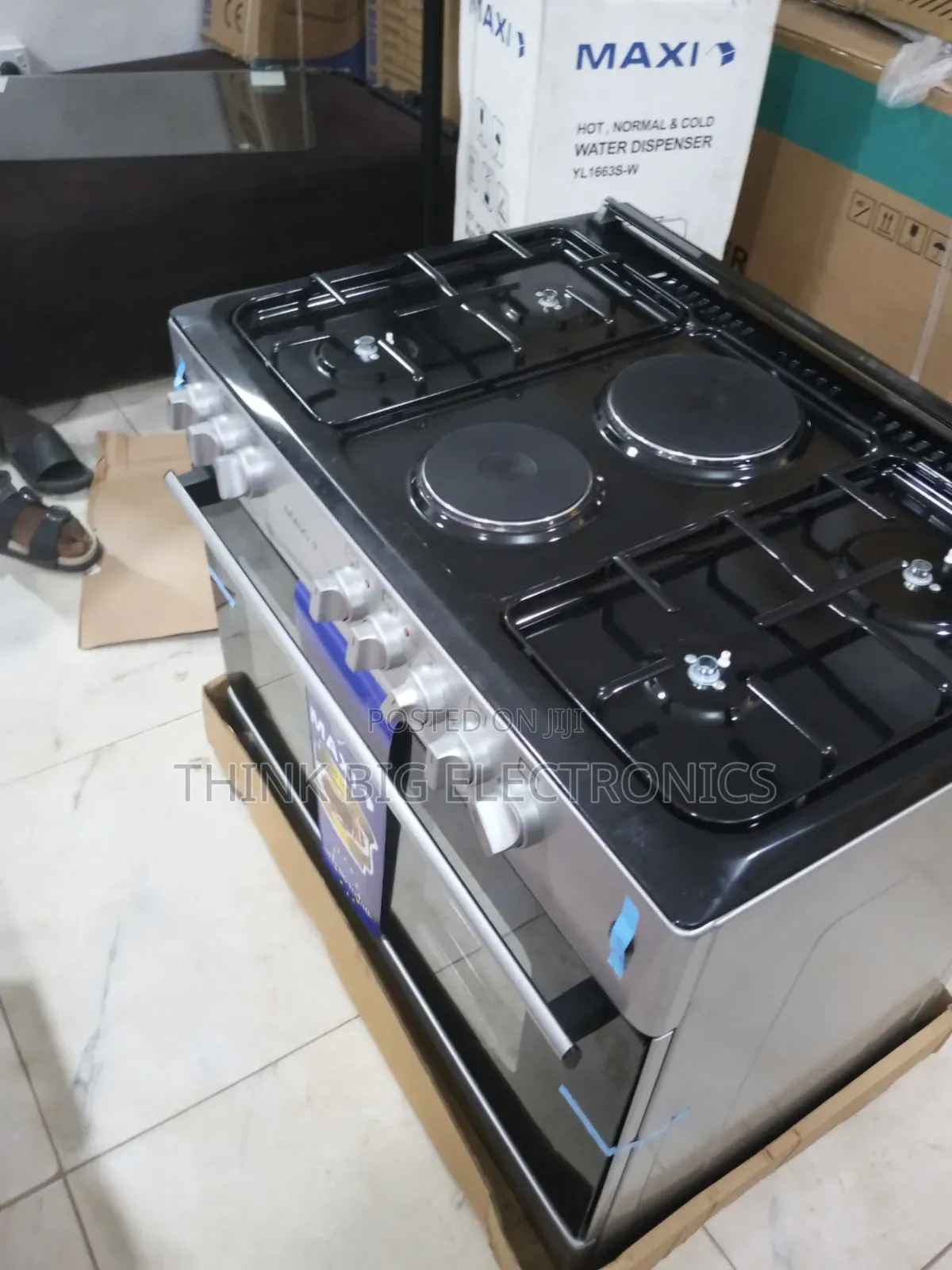 Maxi Standing Gas Cooker 60*90 4 Gas + 2 Electric Burners With Oven