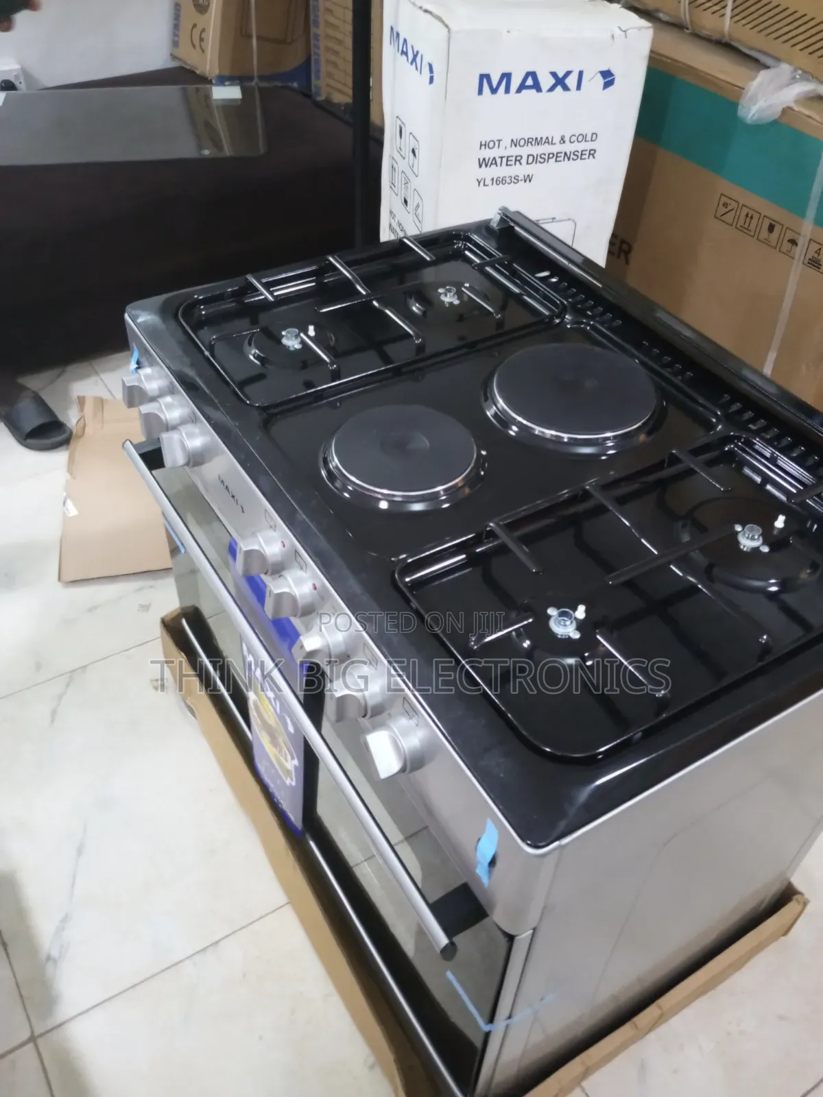 Maxi 60x90 Cm 4-Gas 2-Electric Burner Standing Cooker and Oven