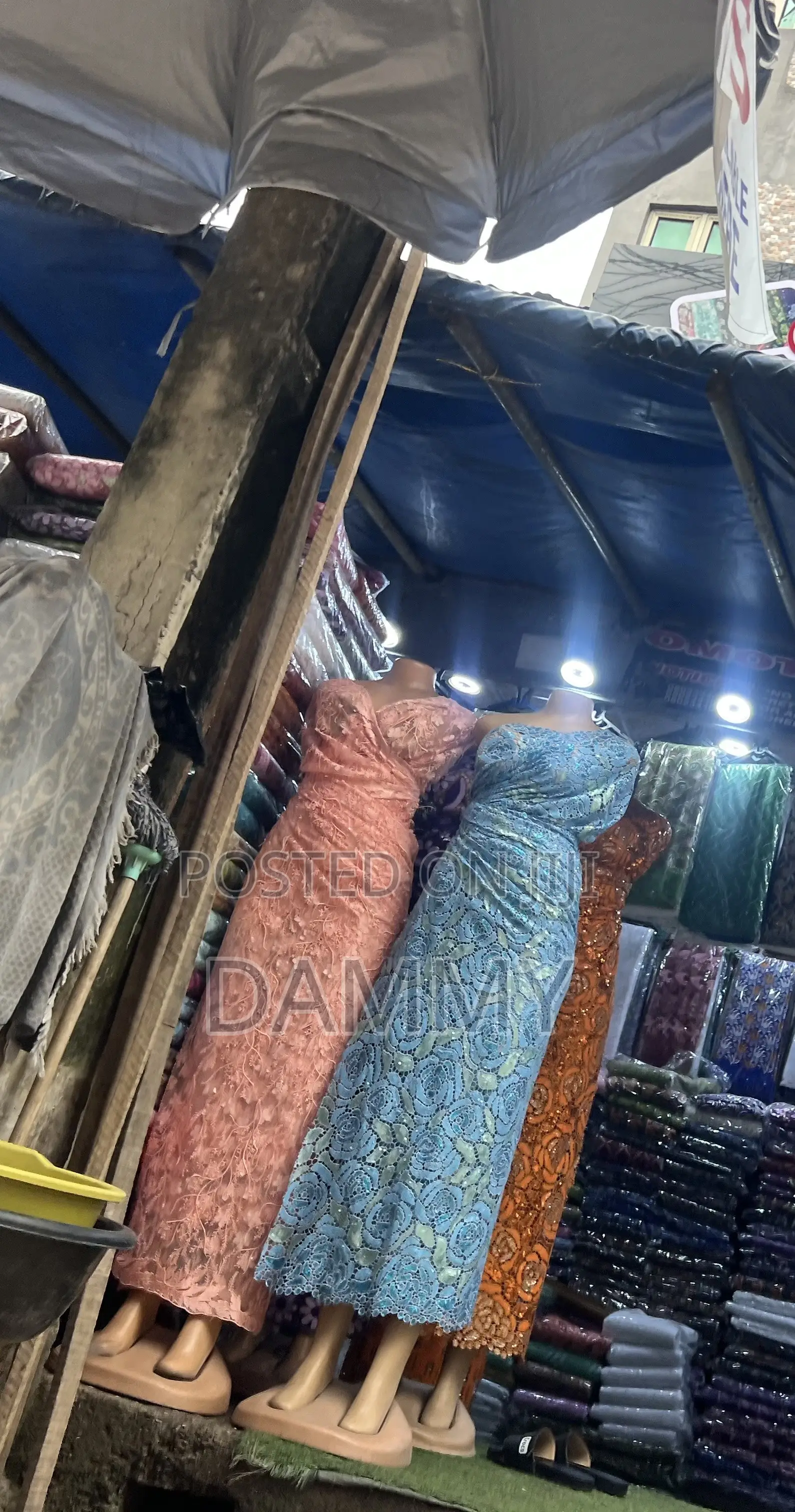 Vibrant Outdoor Fabric Stall