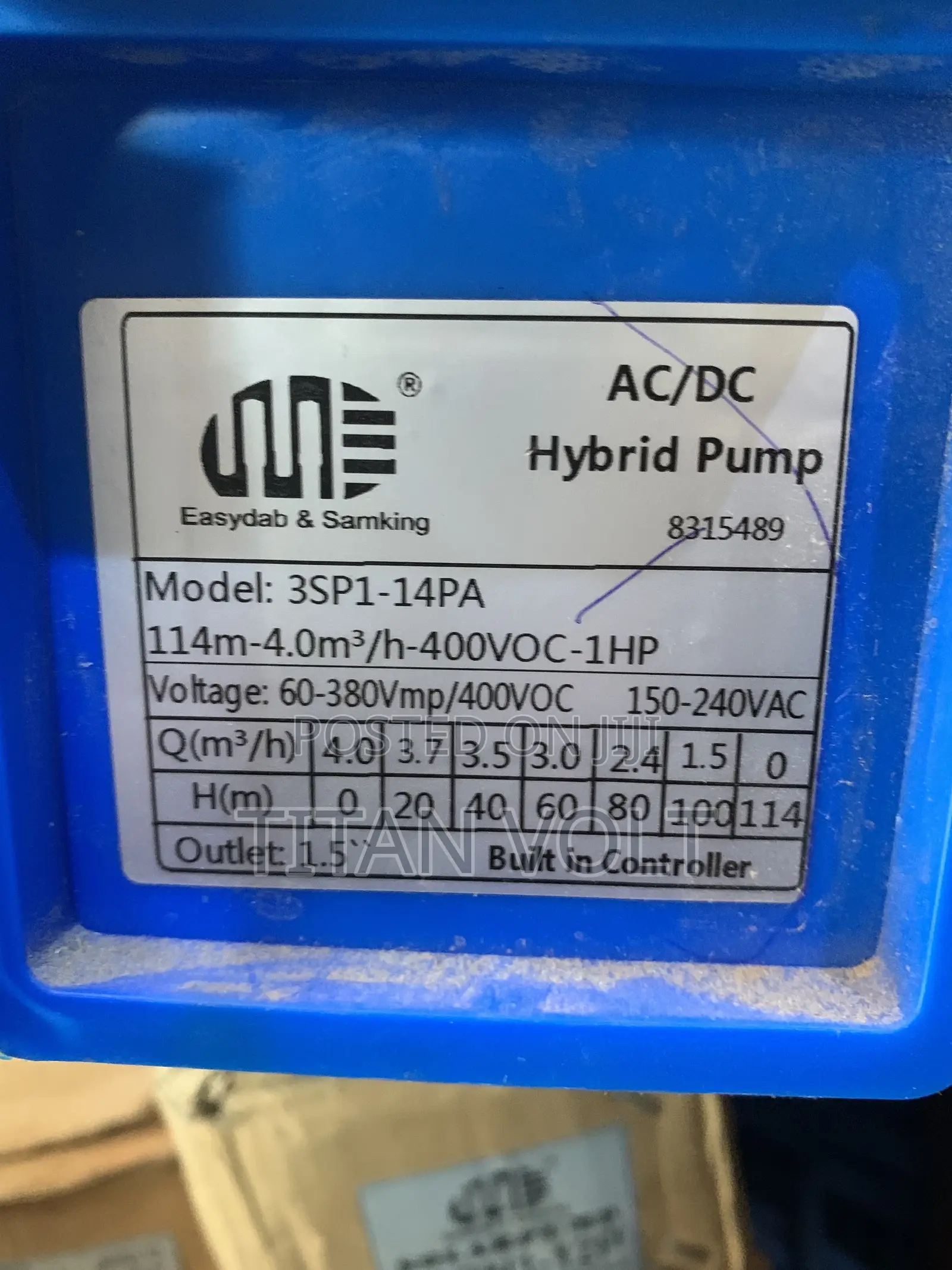 1 HP Hybrid Solar Water Pump AC/DC