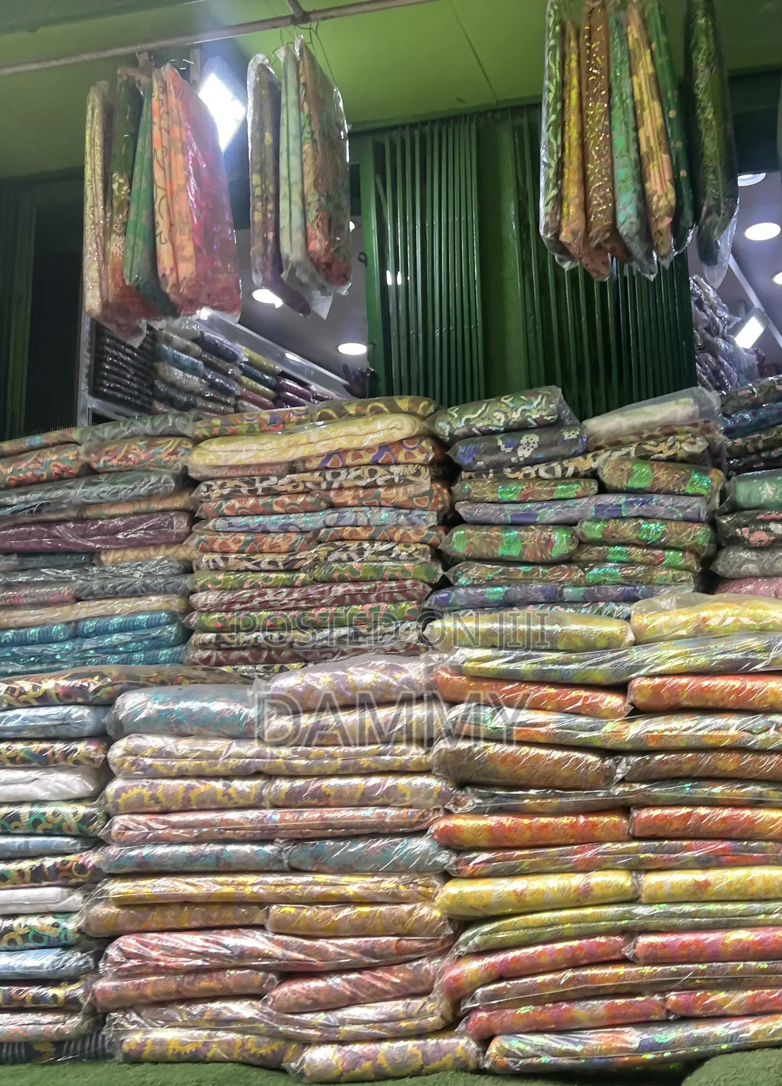 Vibrant Outdoor Fabric Stall