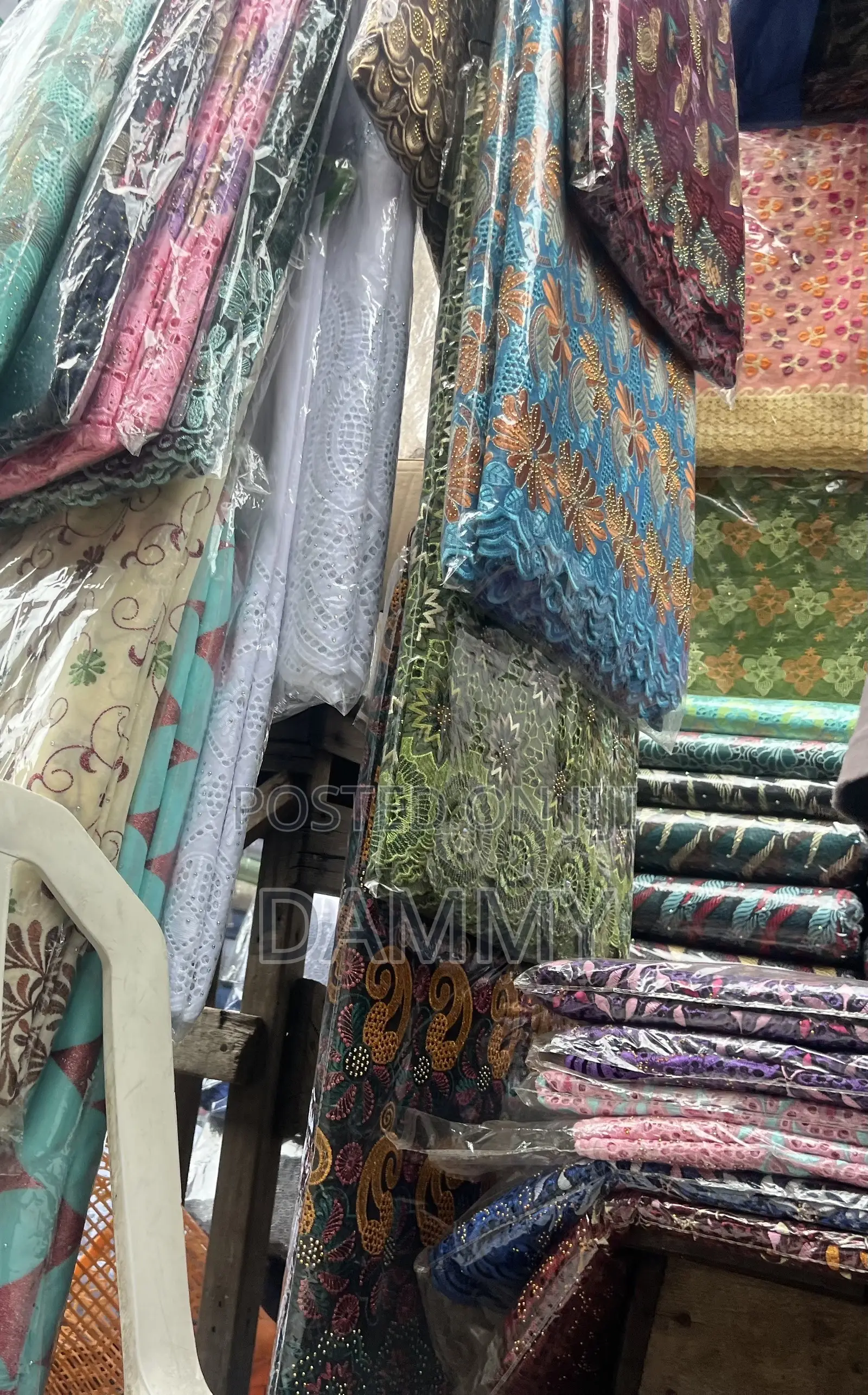 Vibrant Outdoor Fabric Stall