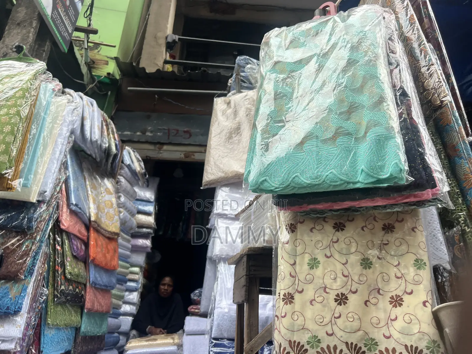 Vibrant Outdoor Fabric Stall