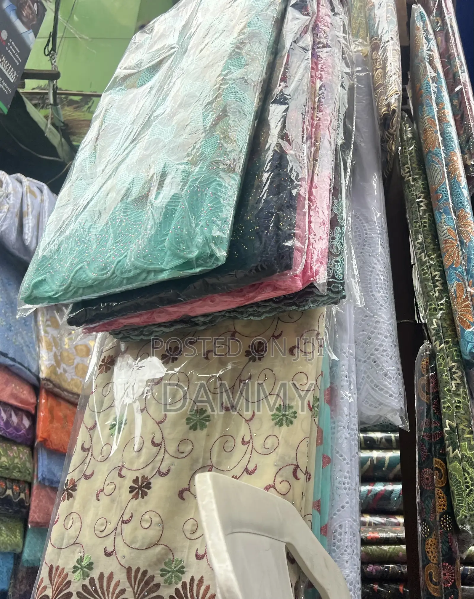 Vibrant Outdoor Fabric Stall