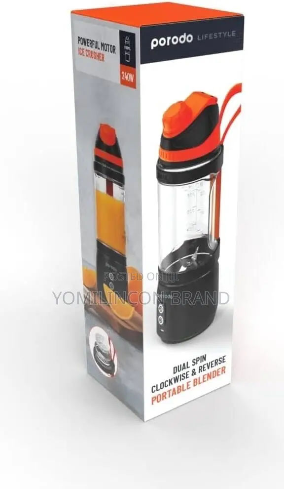 Porodo 240W 6 Blade Portable Blender Black.