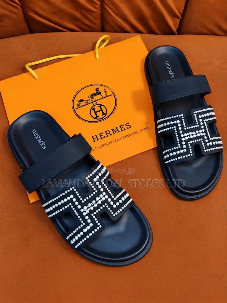 Hermès Oran Crystal-Embellished Slide Sandals