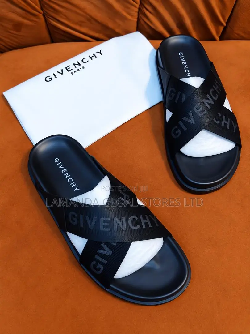 Givenchy Crisscross Logo Strap Slide Sandals