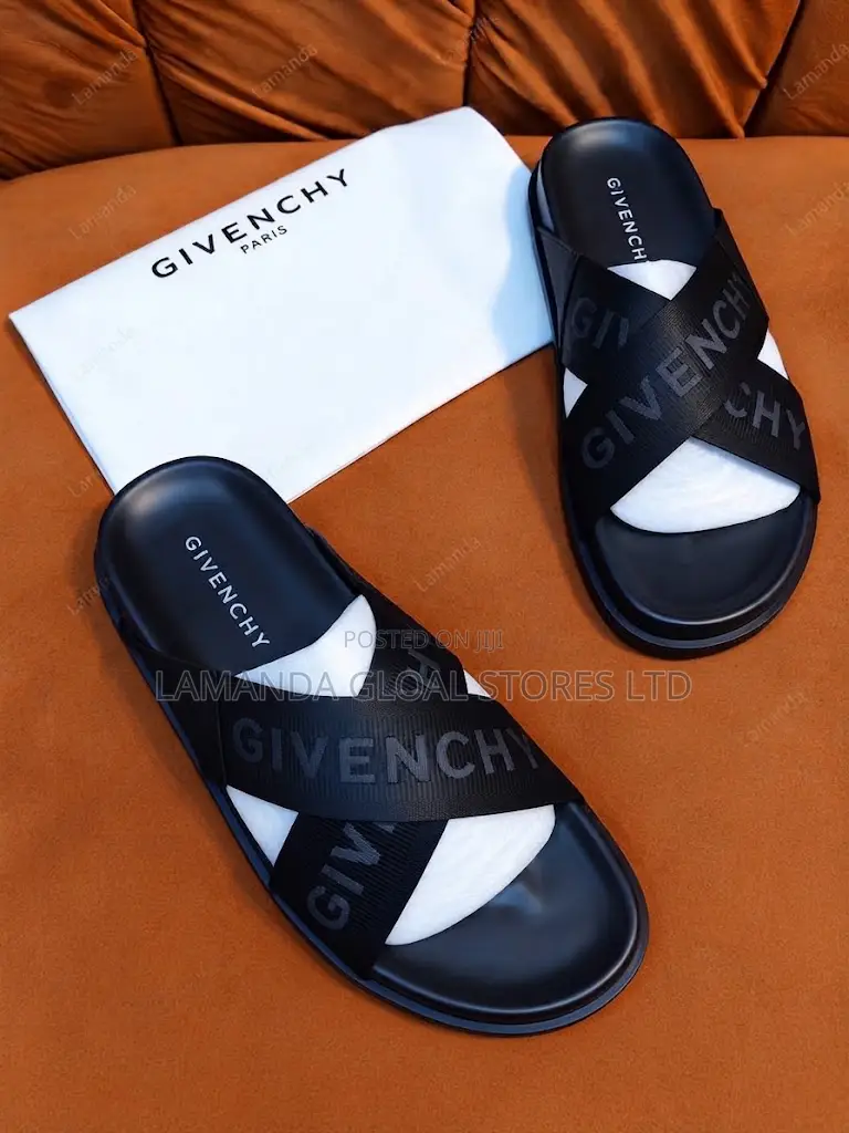 Givenchy Crisscross Logo Strap Slide Sandals