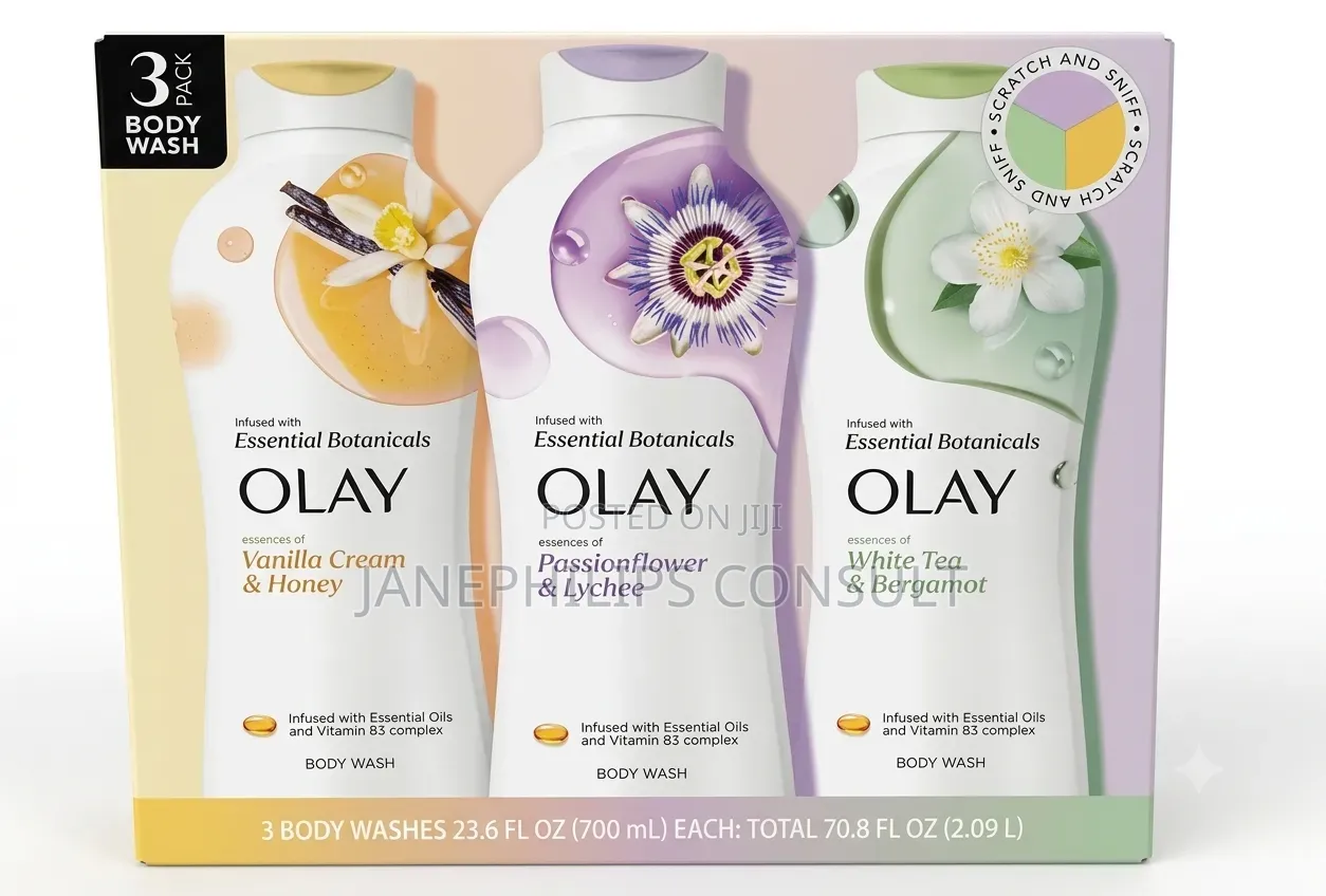 Olay Essential Botanicals Body Wash 3-Pack (700ml Each)