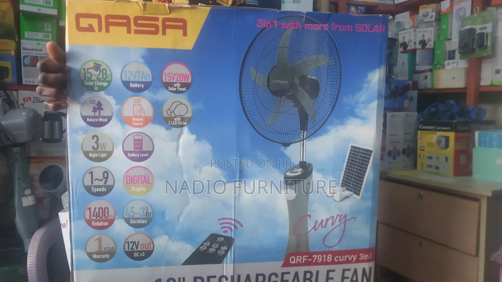 Qasa Solar Rechargeable Fan