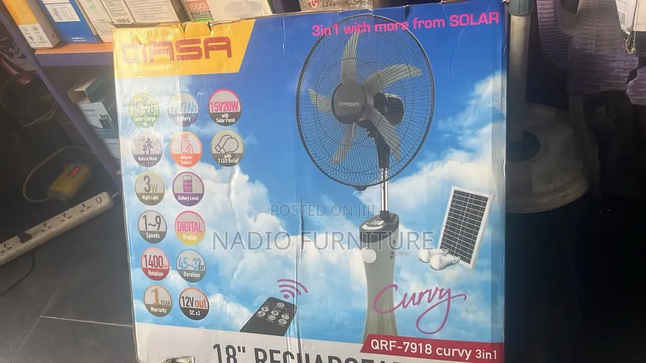 Qasa Solar Rechargeable Fan