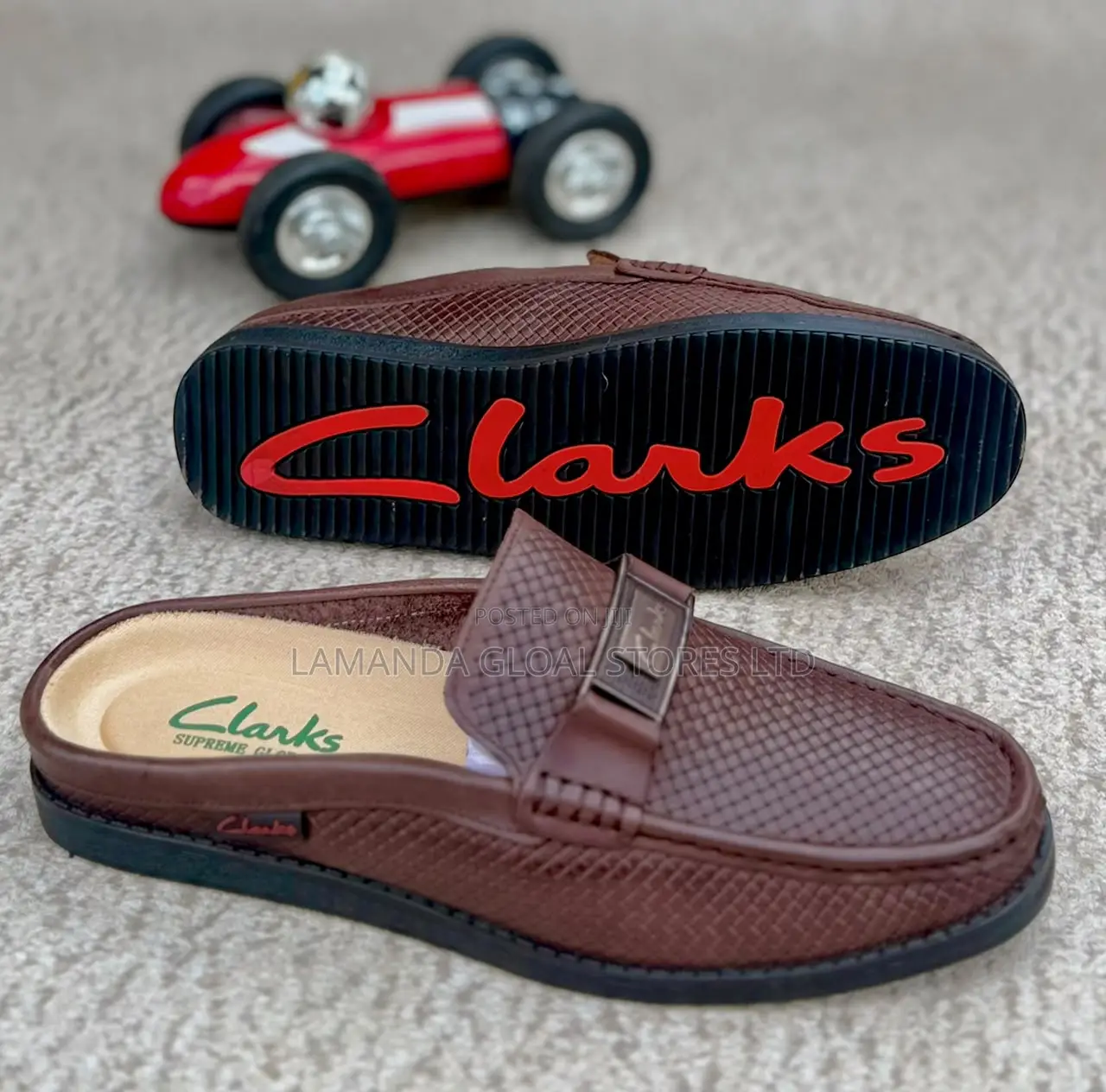 Clarks Woven Leather Slip-on Loafer Mules in Brown