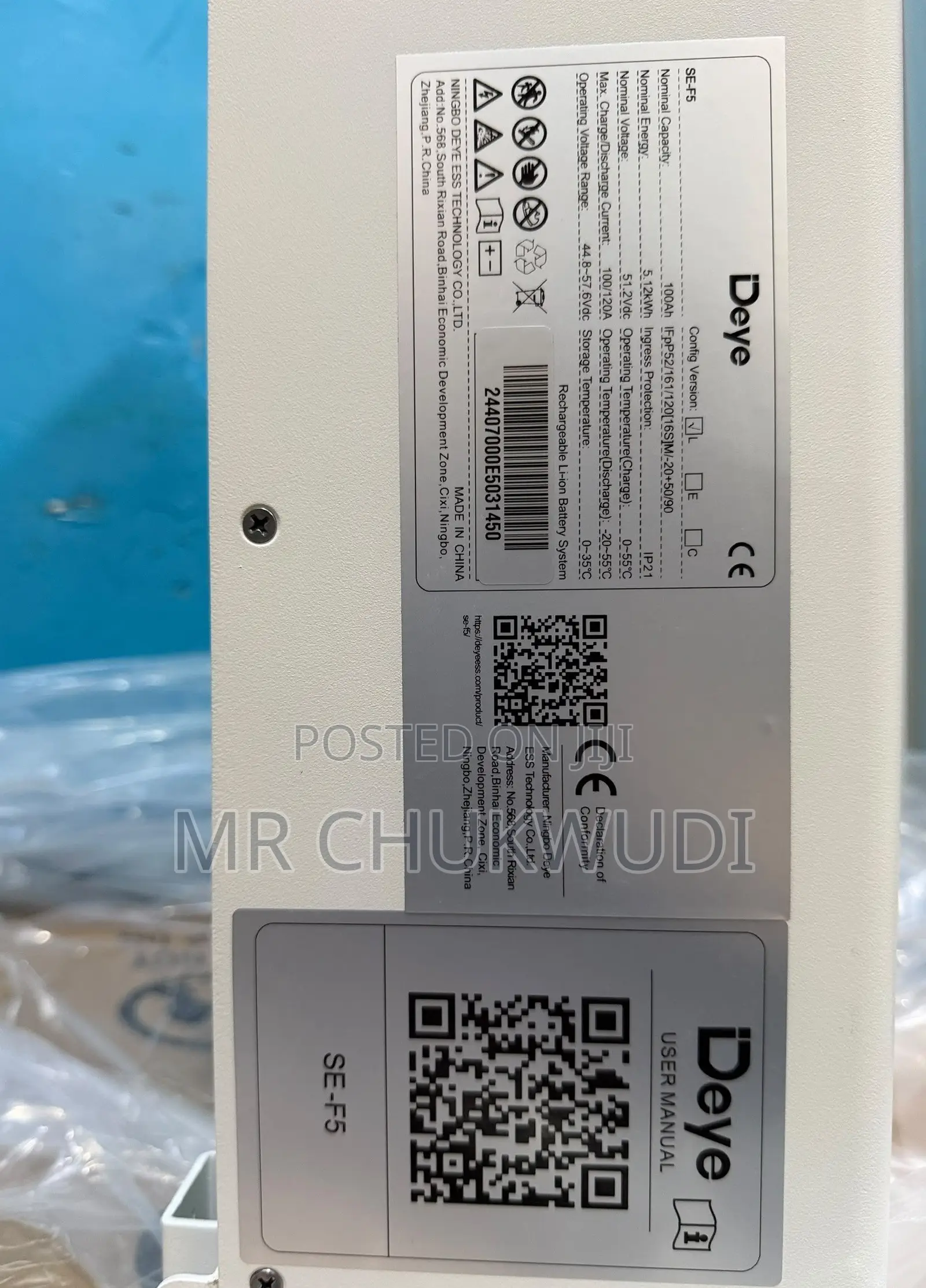 5kwh 51.2v Deye Solar Lithium Batteries Is Available