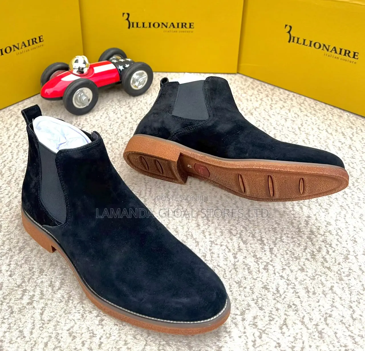 Billionaire Italian Couture Black Suede Chelsea Boots