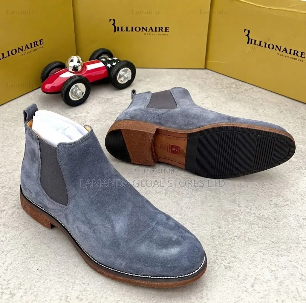 Billionaire Italian Couture Grey Suede Chelsea Boots