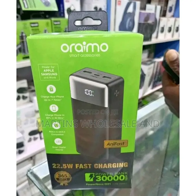 Oraimo PowerNova Q31 30000mAh 22.5W Fast Charging Power Bank (OPB-730