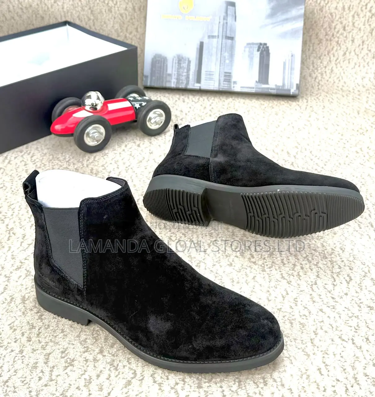 Renato Balducci Black Suede Chelsea Boots