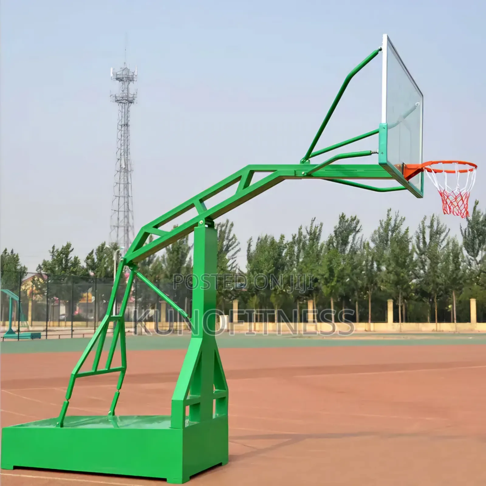 Heavy Duty Basketball Hoop Stand Tempered Glass Adjustable