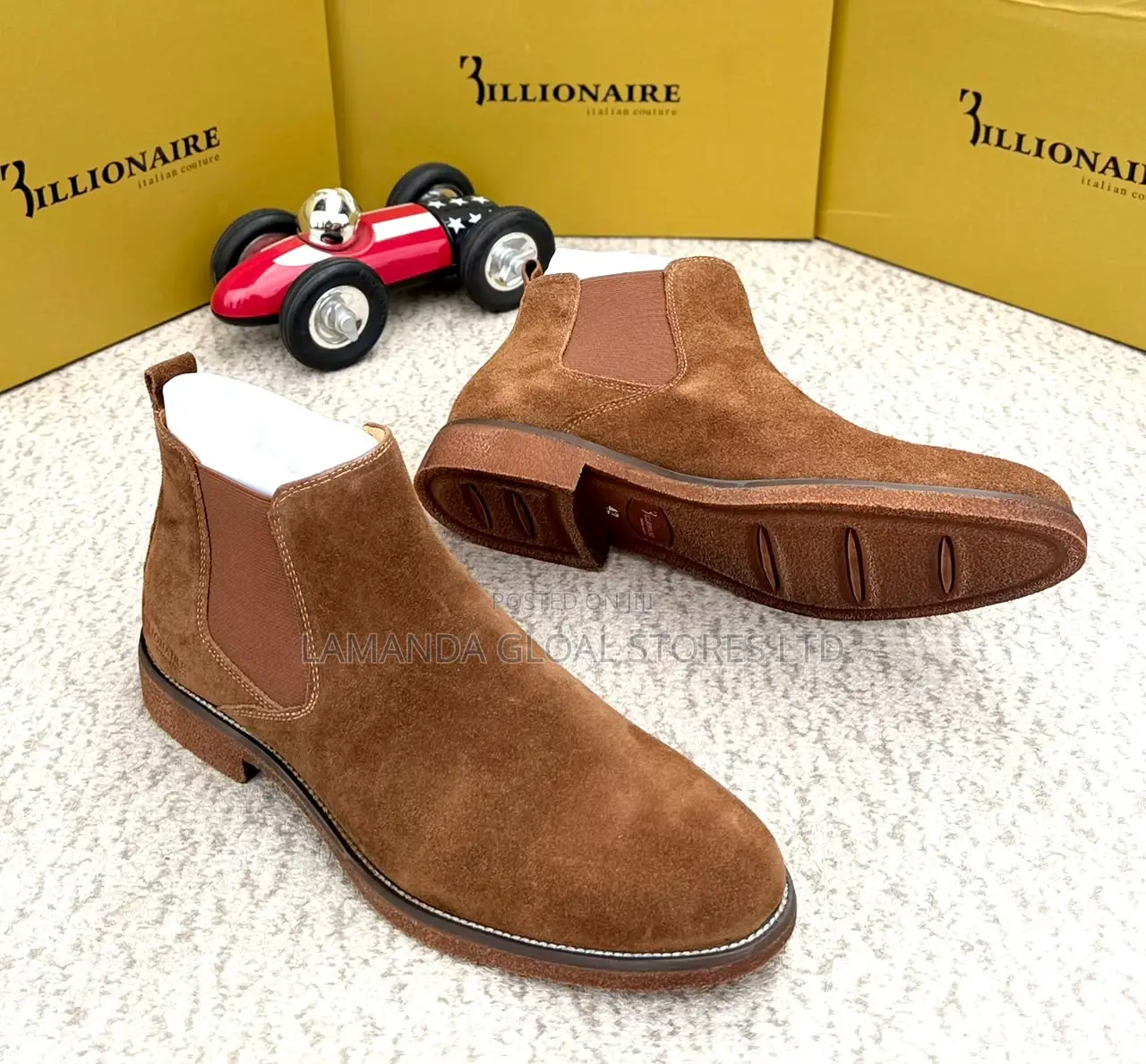 Billionaire Italian Couture Tan Suede Chelsea Boots