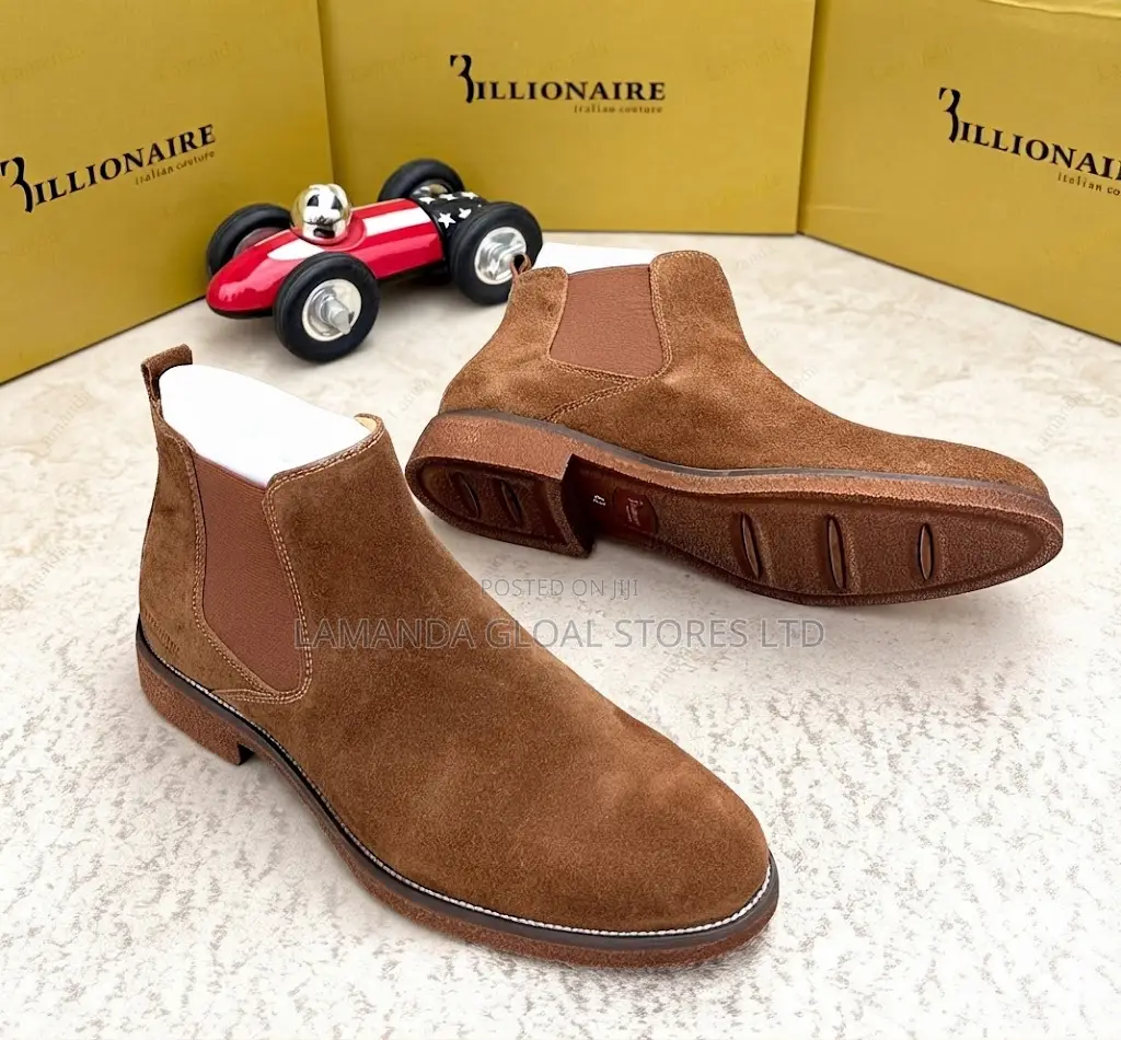 Billionaire Italian Couture Tan Suede Chelsea Boots