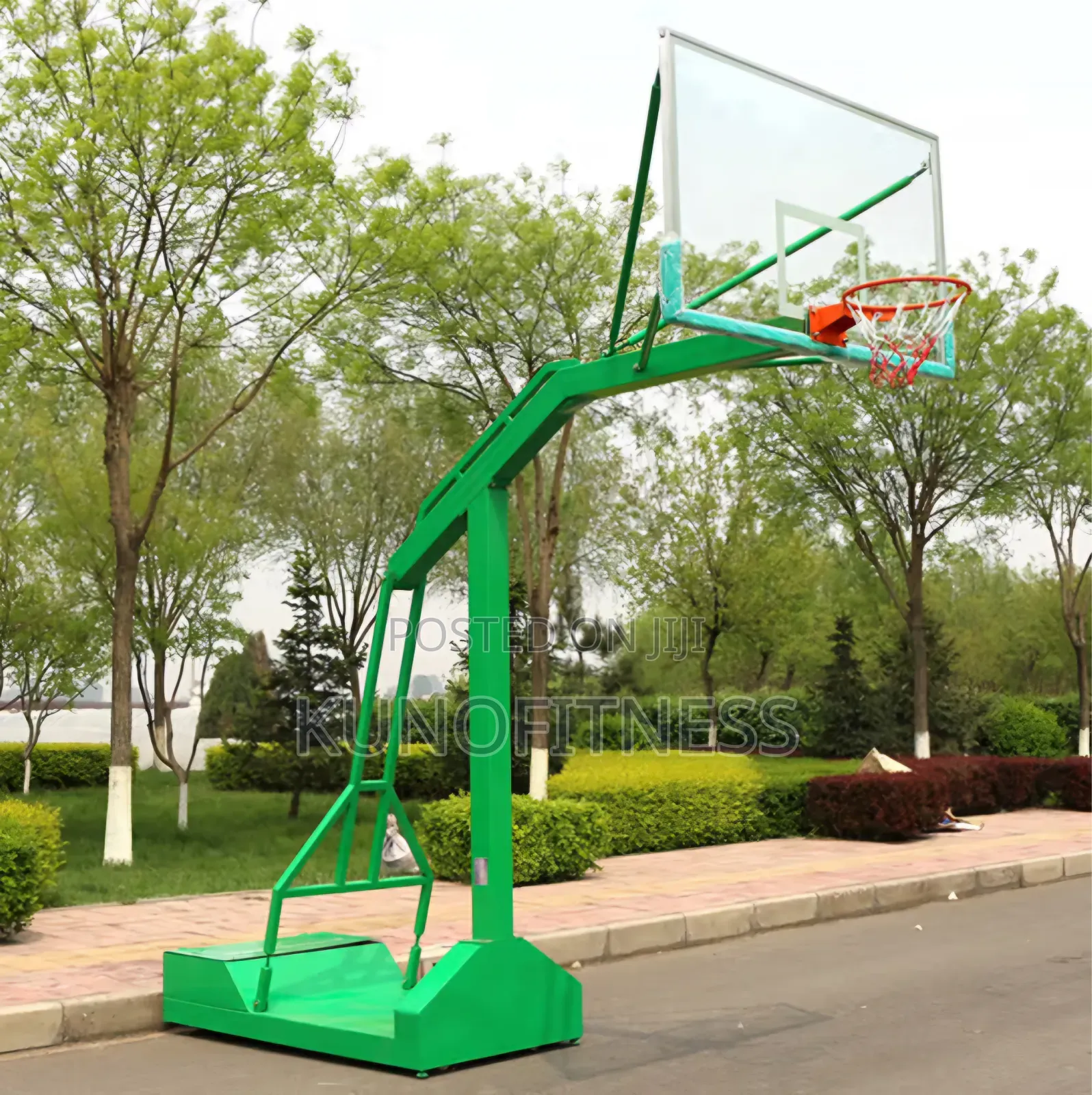 Olympic Basketball Stand Steel Frame Glass Board Movable