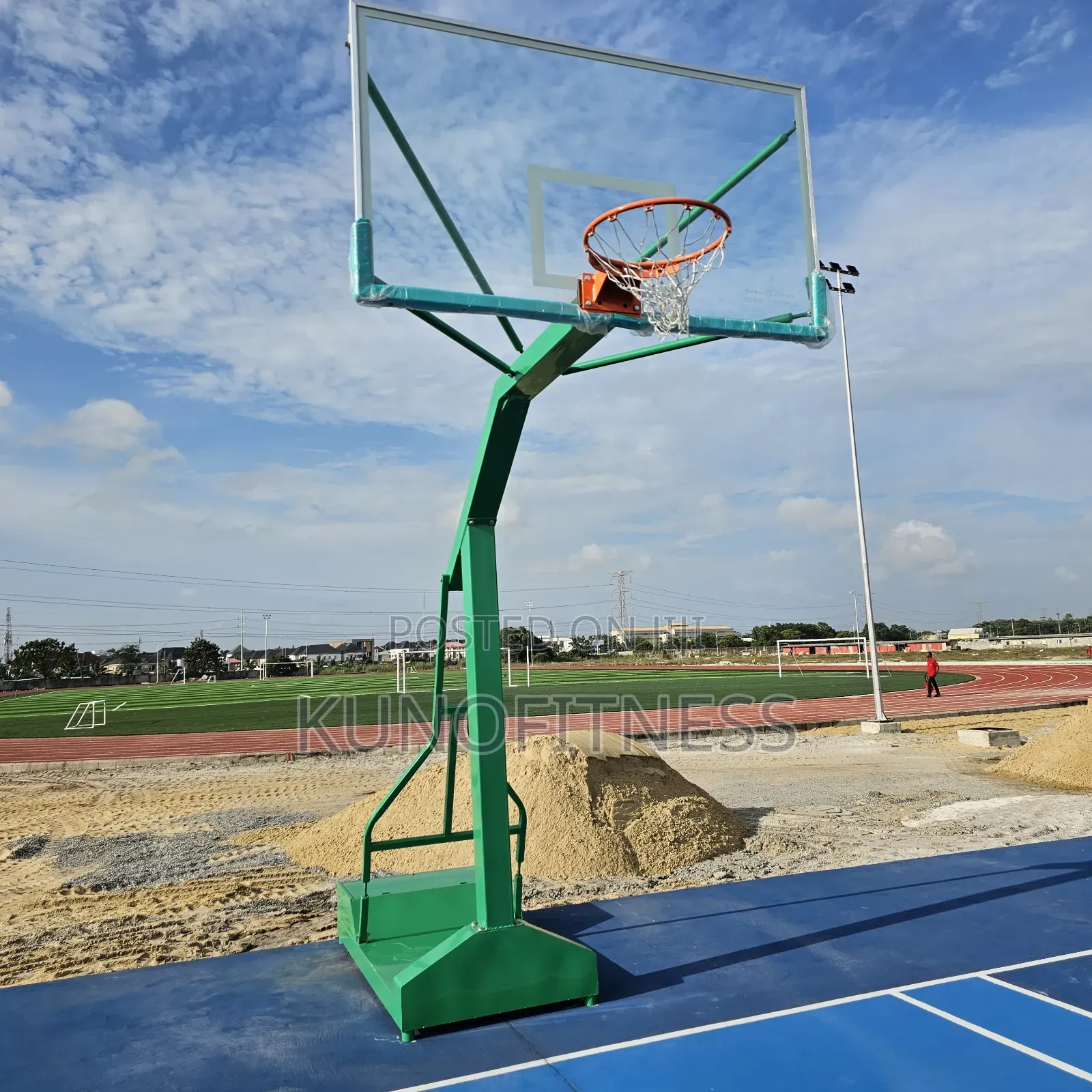 Adjustable Basketball Stand 3050mm Tempered Glass Rim Net
