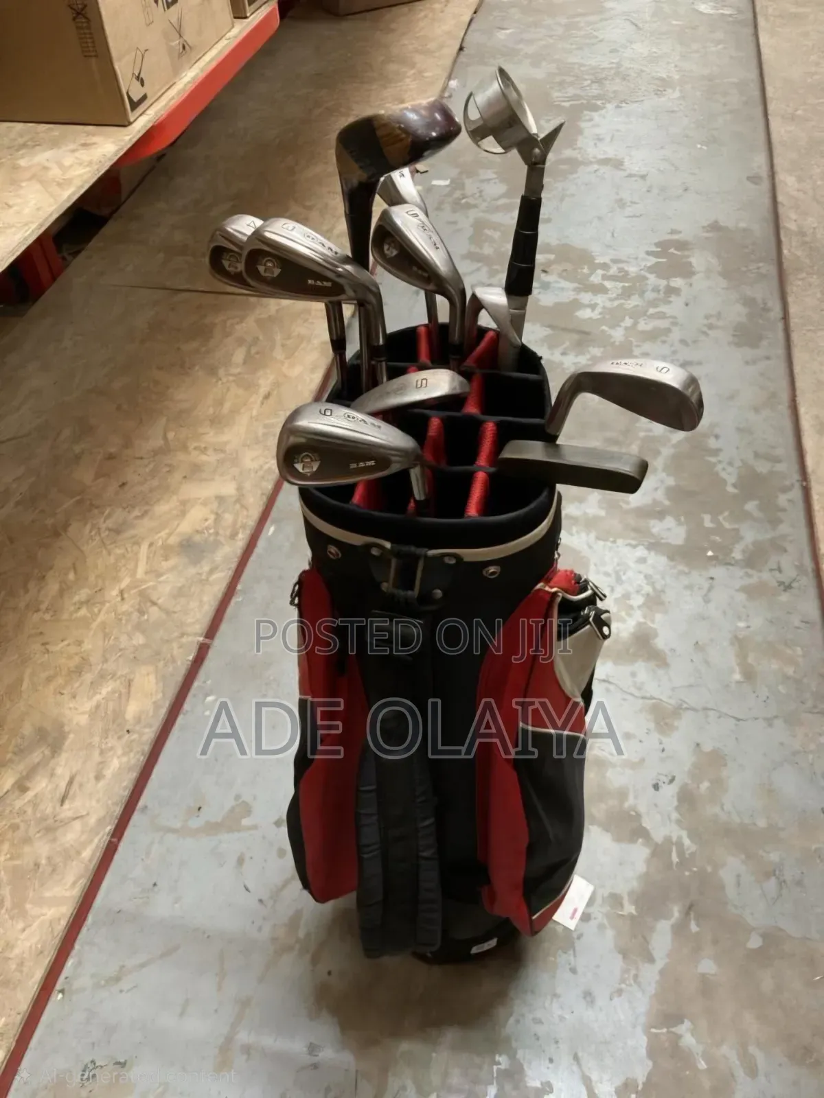 Collection of Golf Clubs and Bag
