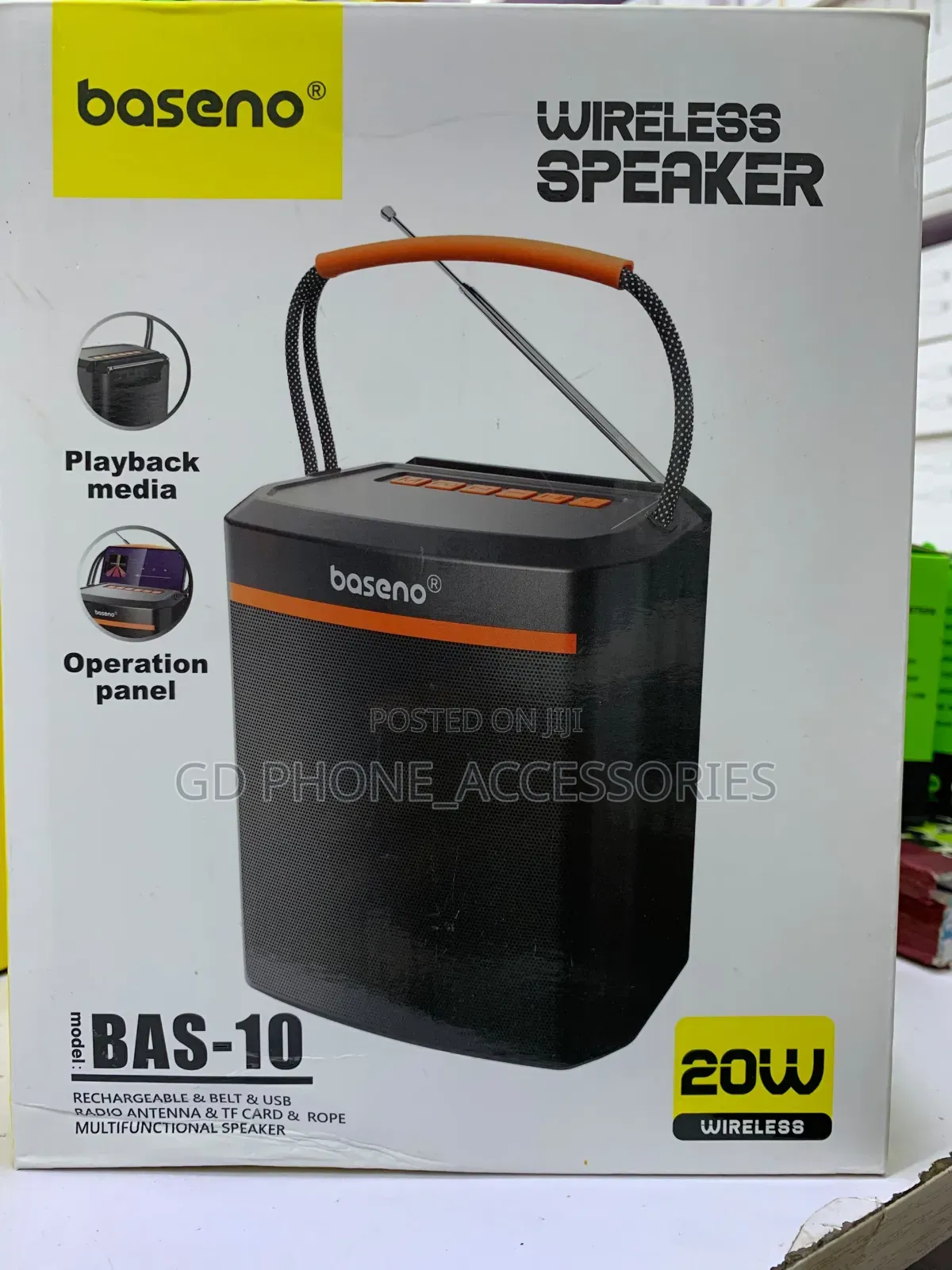Baseno BAS-10 20W Wireless Portable Speaker With FM Antenna,