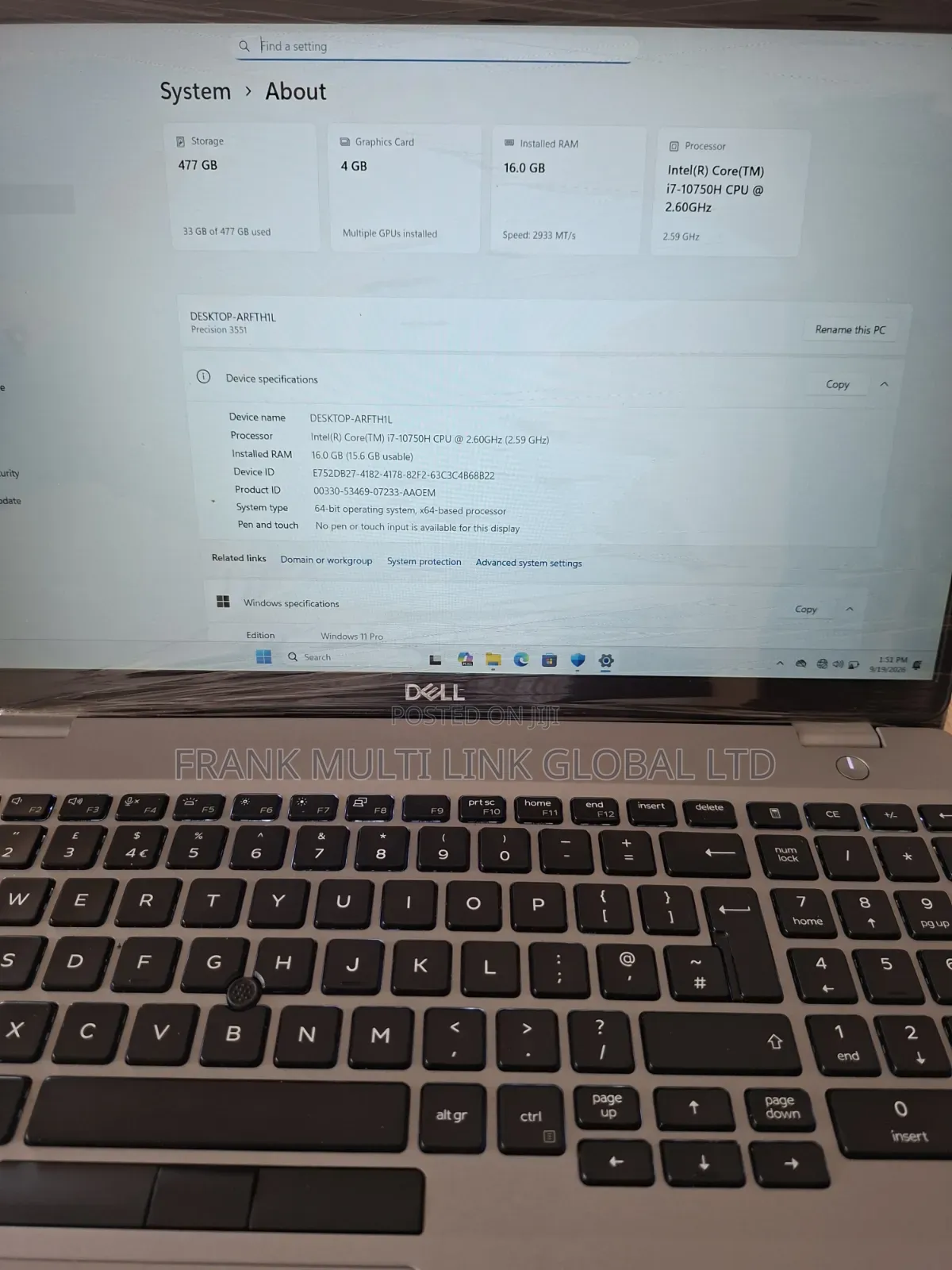 Laptop Dell Precision 3551 4GB Nvidia SSD 512GB