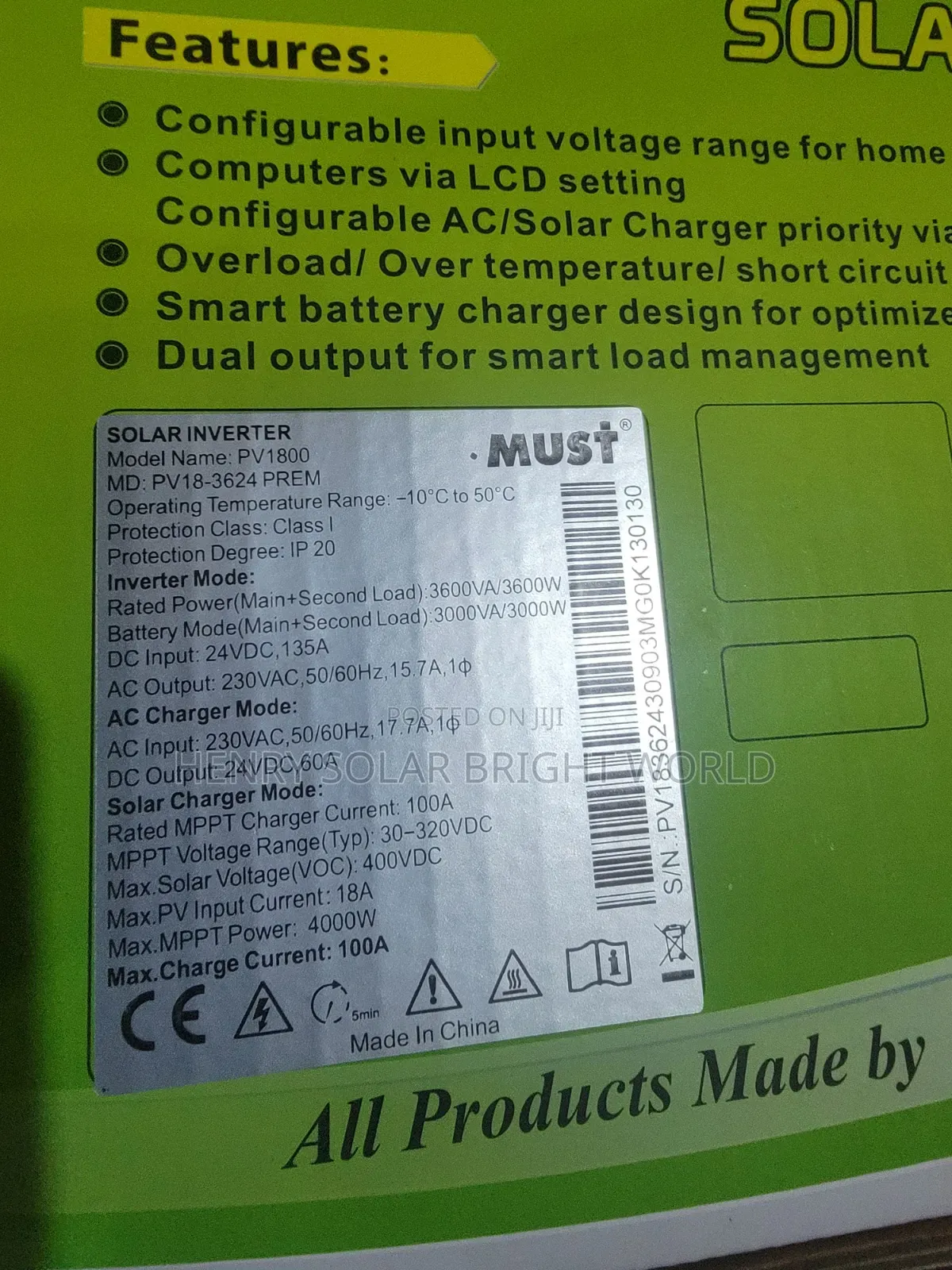 Must 3.6kva Hibrid Inverter