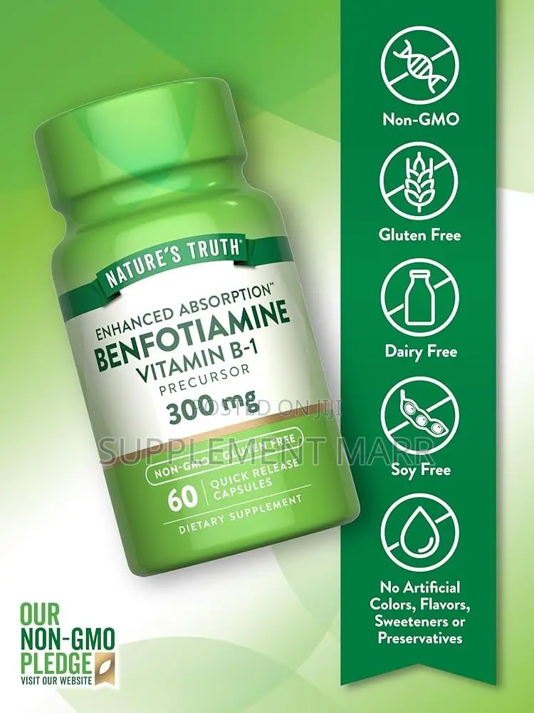 Enhanced Absorption Benfotiamine 300mg Vitamin B1 X60 Capsules