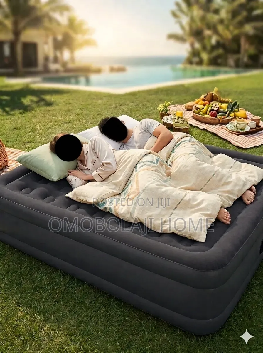Inflatable Double Air Bed With Built-in Electric Pump 198x150x40cm