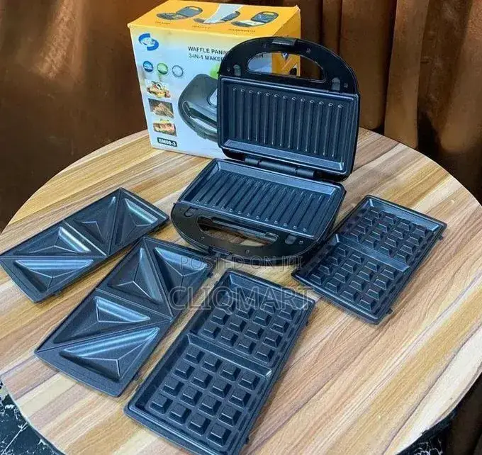 3 in 1 Sandwich Maker – Waffle, Panini Grill W/Changeable Plates
