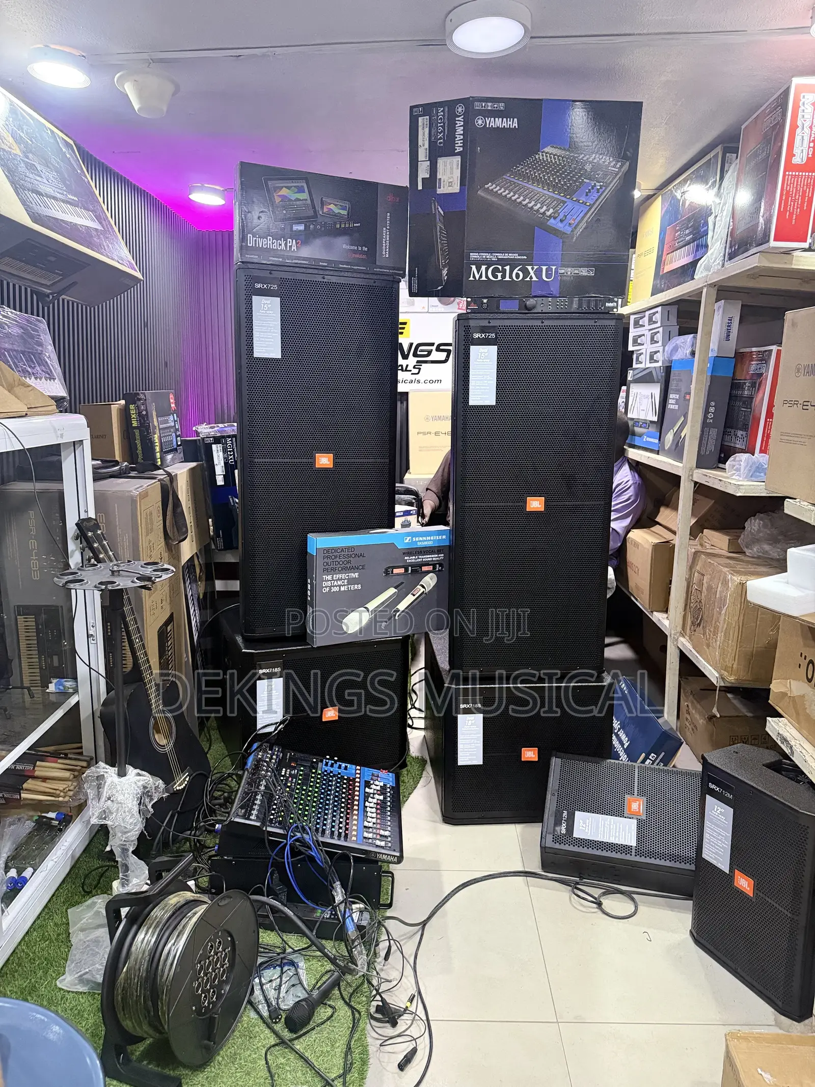 Full Church Speaker Setup With Mixers and Amplifier
