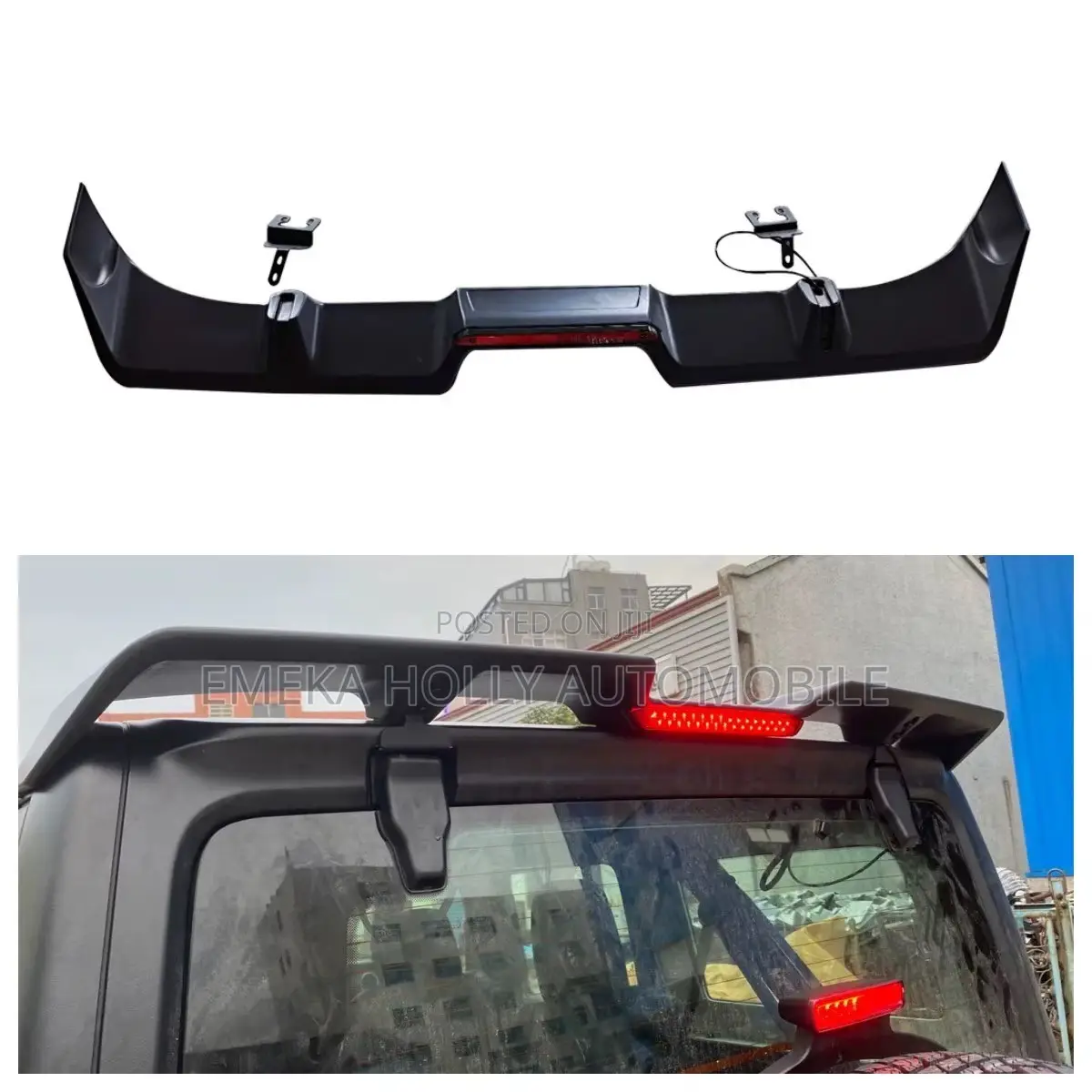 2008-2023 Jeep Wrangler Rear Roof Spoiler With LED Light