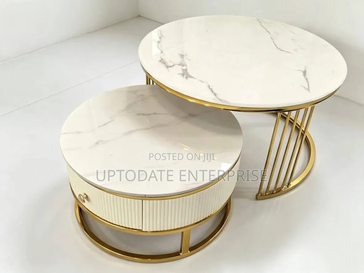 White and Gold 2in1 Center Table