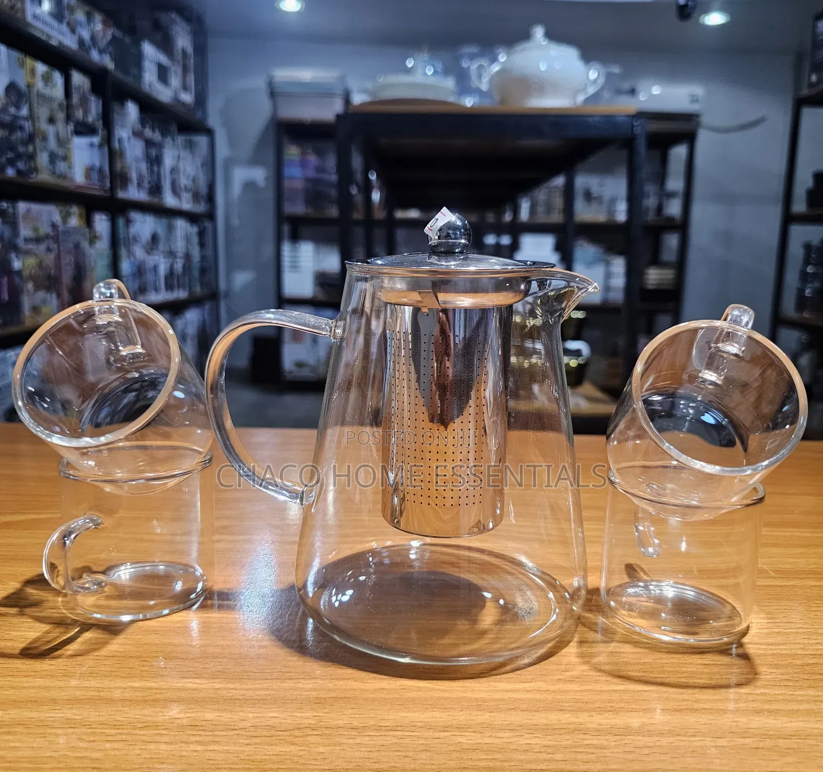 5-Piece Borosilicate Glass Teapot Set With Stainless Steel Infuser
