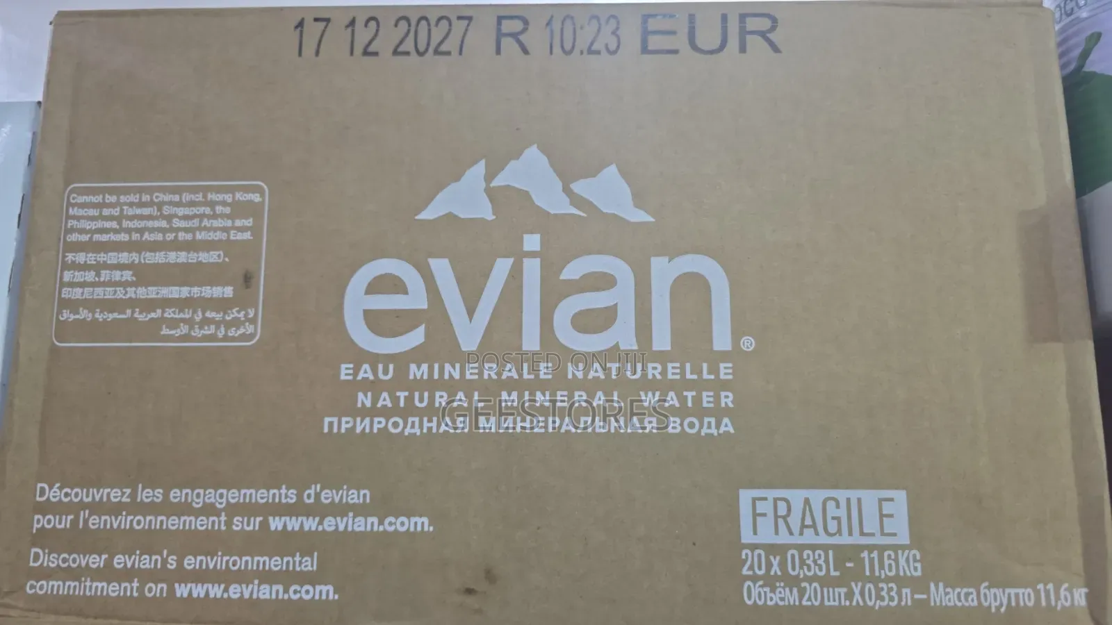 Evian Water Glass 330cl By20