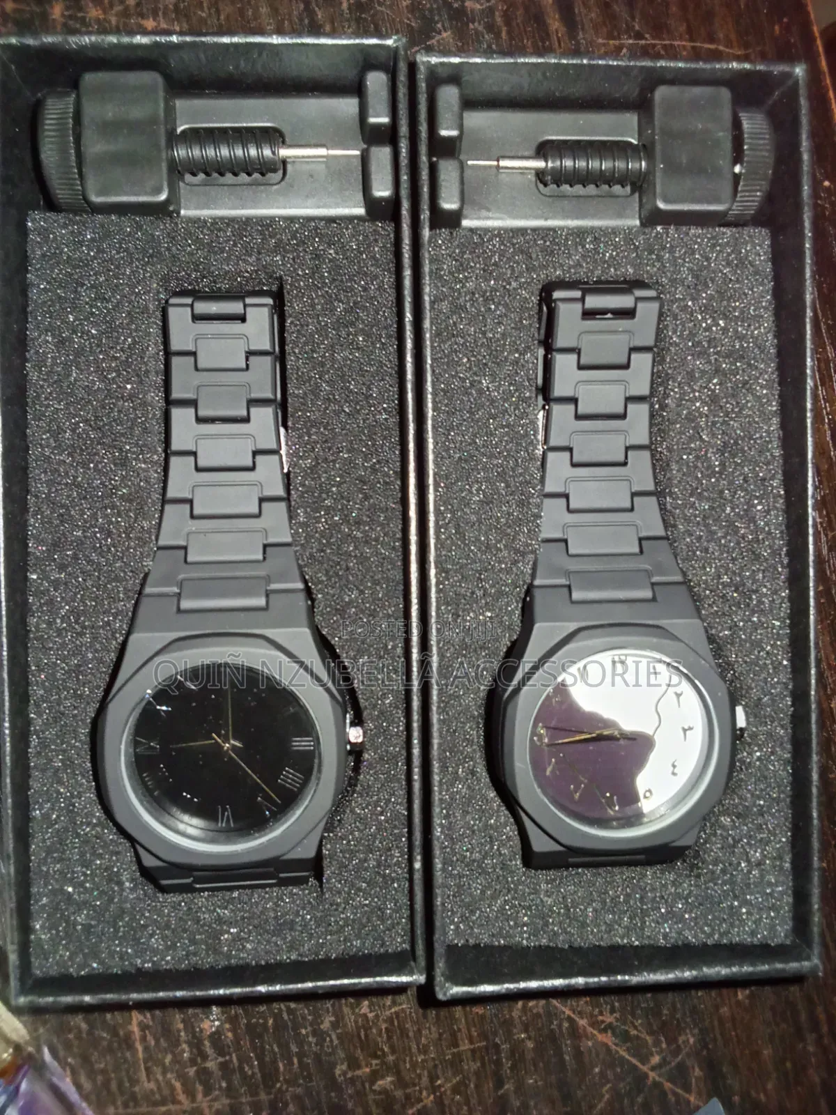 Luxury Black Men’s Watch | Classic Metal Chain Wristwatch