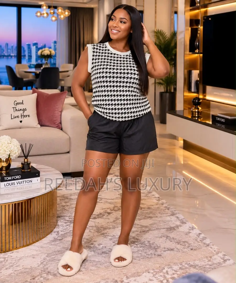 Striped Tank and Shorts Lounge Set