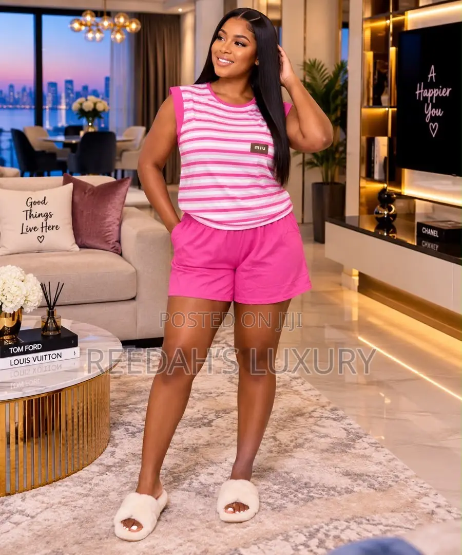 Striped Tank and Shorts Lounge Set