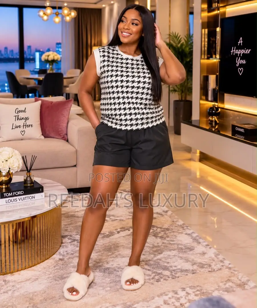 Striped Tank and Shorts Lounge Set