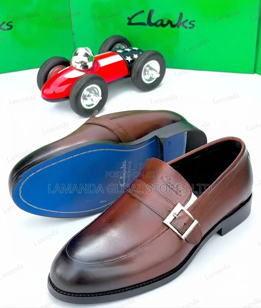 Clarks Single Monk Strap Dress Shoes in Brown