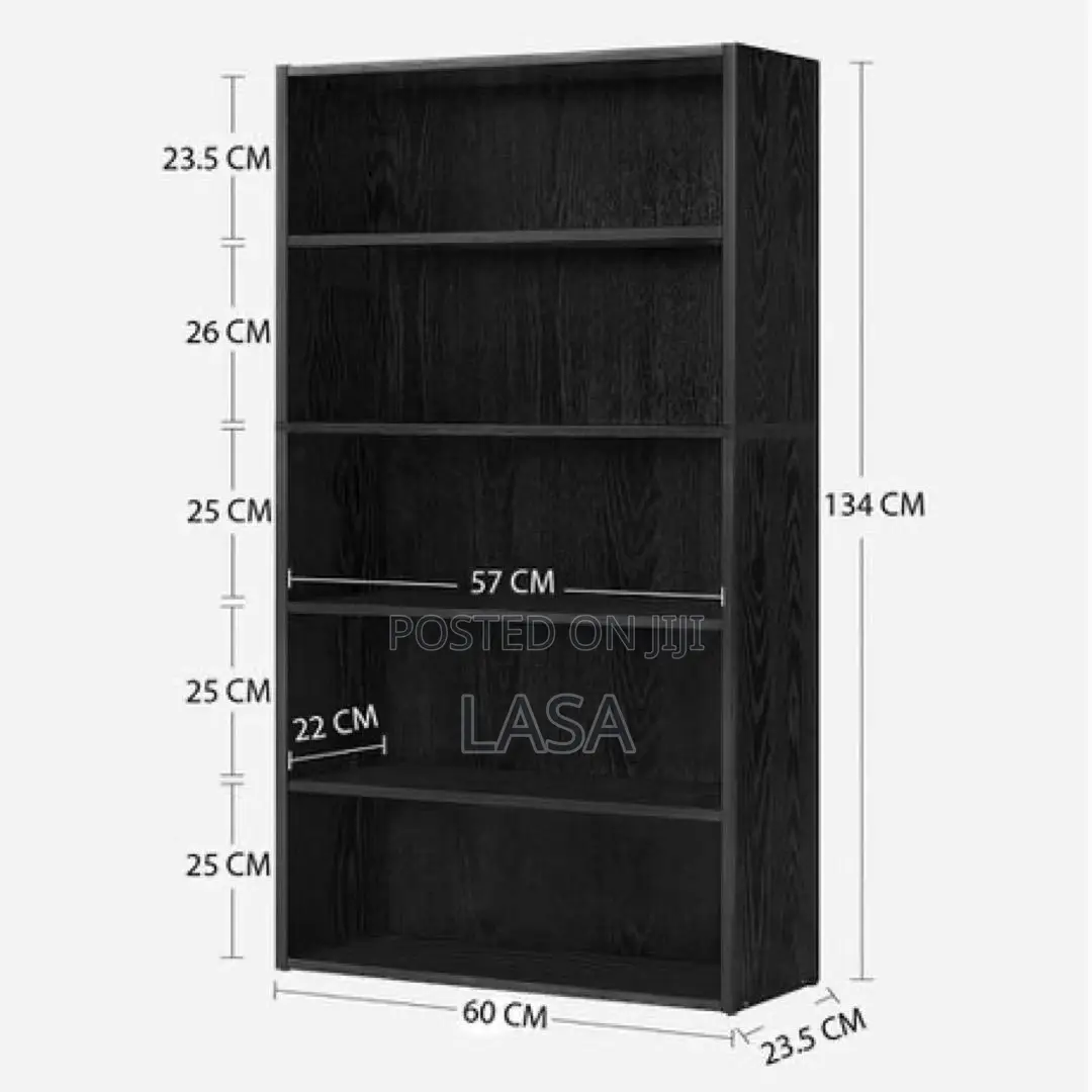 5-Tier Adjustable Wood Bookcase