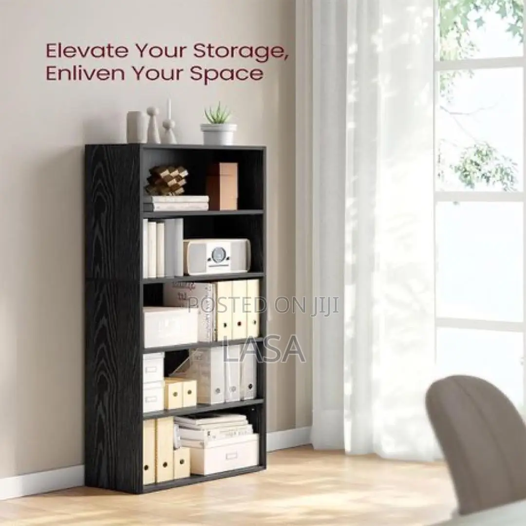 5-Tier Adjustable Wood Bookcase