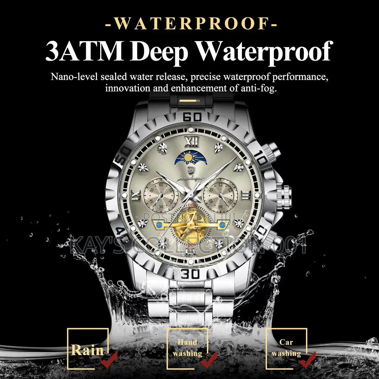 Poedagar Wrist Watch Chronograph