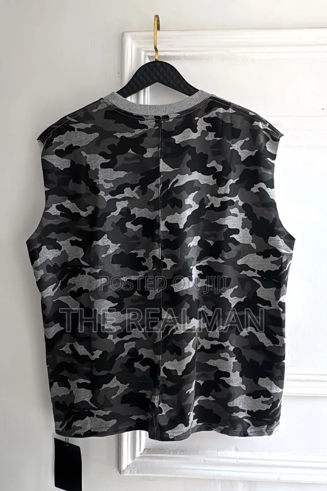 Men's Grey Camouflage Sleeveless Muscle Tee - Hill Street 09