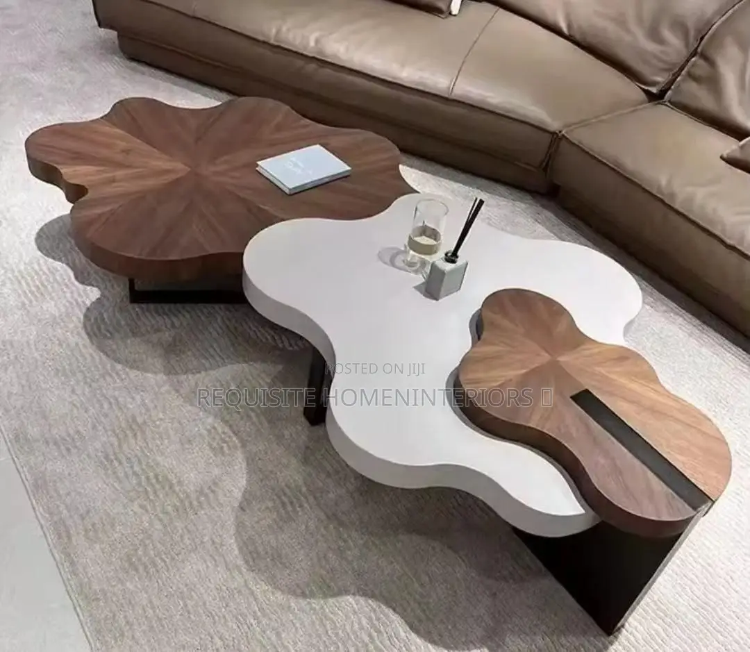 Luxury Flower-Shaped Center Table Set – Modern Designer Coffee Table