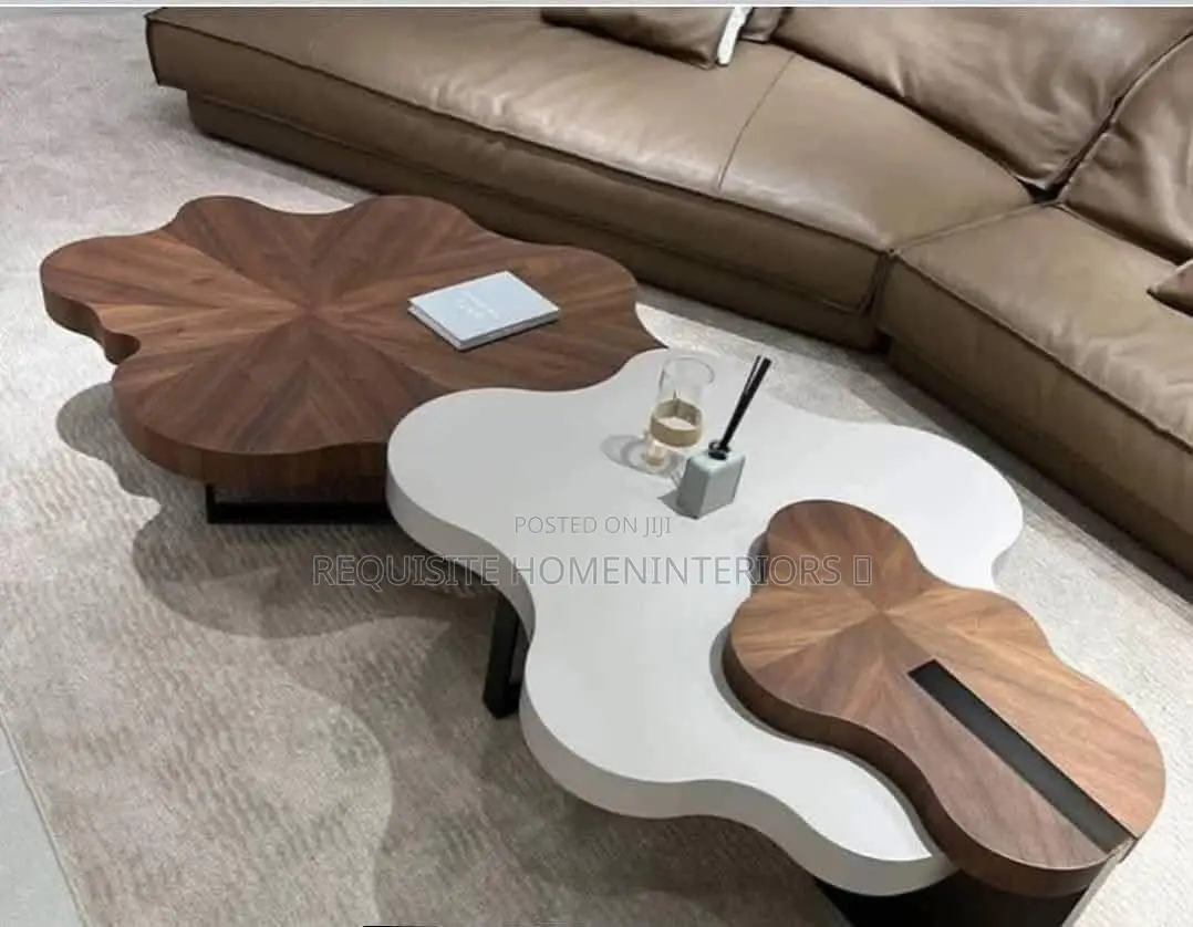 Luxury Flower-Shaped Center Table Set – Modern Designer Coffee Table